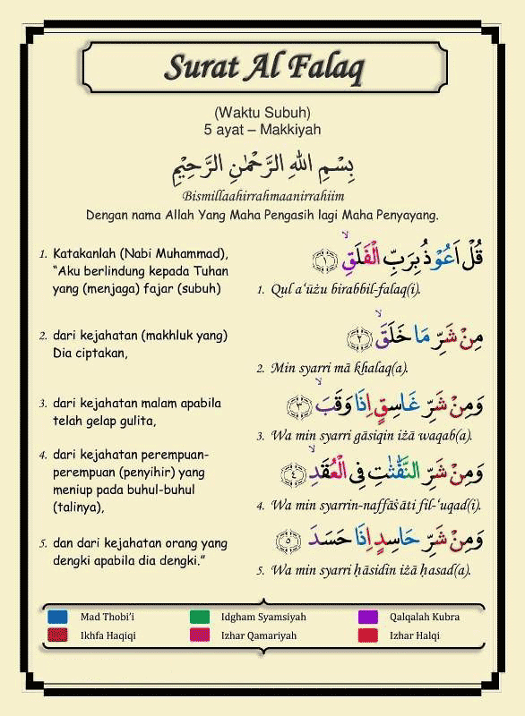 tajwid Surat Al Falaq ayat 1 sampai ayat 5